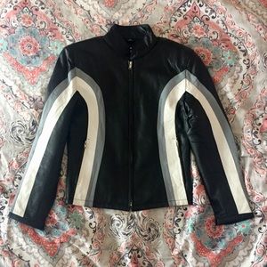USA Bikers Dream Apparel XS Stripe Leather Jacket